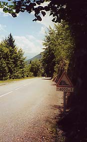 The steep, straight part of the Croix de Fer descent after le Rivier d'Allemont