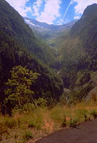 Mountain flume viewed from the climb to Villard-Notre-Dame